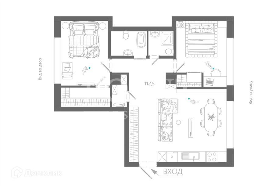 Продаётся 4-комнатная квартира, 112 м²