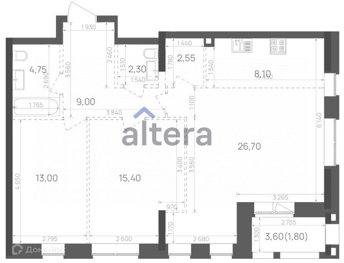 Продаётся 3-комнатная квартира, 83.6 м²
