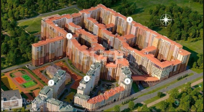 Продаётся 2-комнатная квартира, 61.7 м²