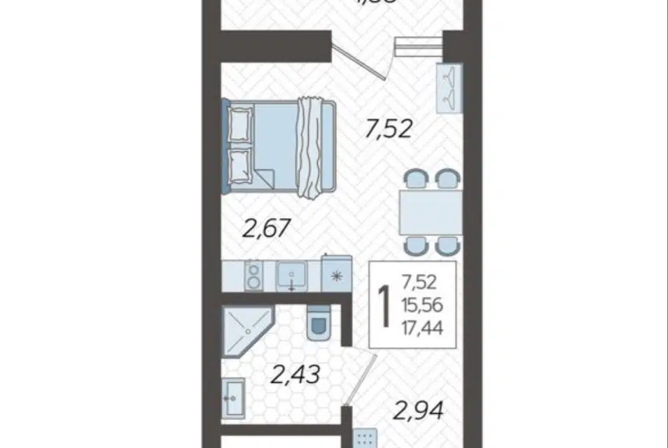 Продаётся студия, 16 м²