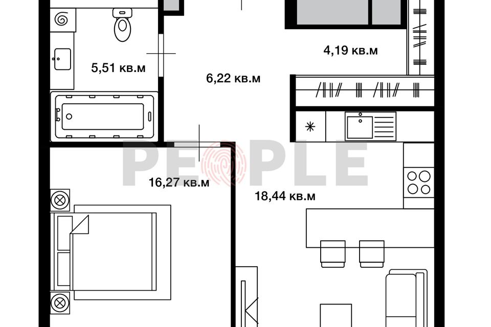 Продаётся 2-комнатная квартира, 50.2 м²