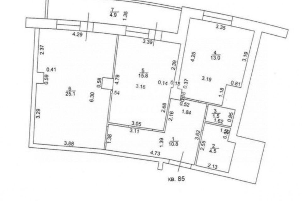 Продаётся 2-комнатная квартира, 70.7 м²