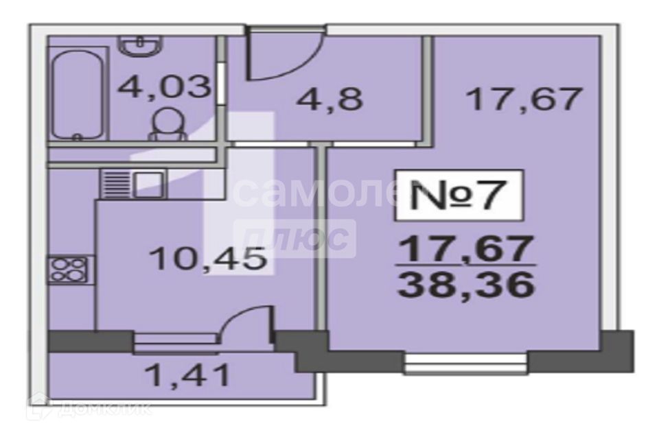 Продаётся 1-комнатная квартира, 40 м²