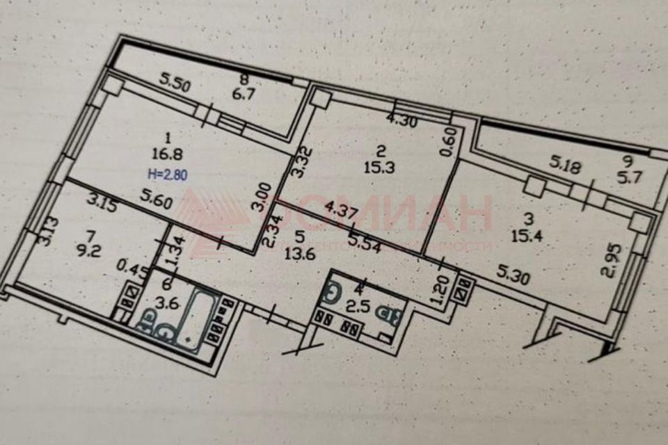Продаётся 3-комнатная квартира, 82 м²