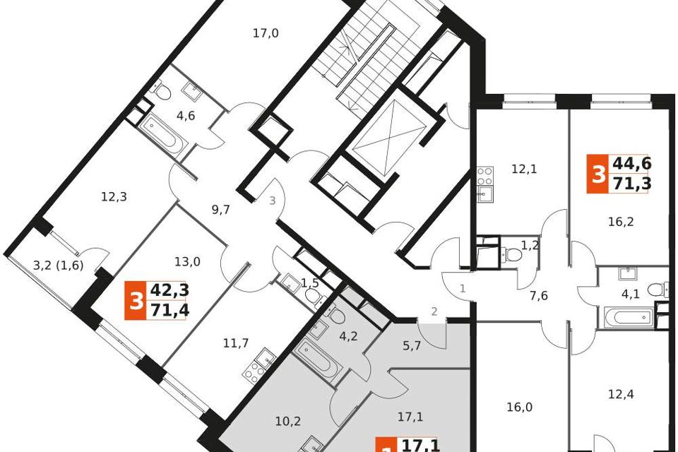 Продаётся 1-комнатная квартира, 38.4 м²
