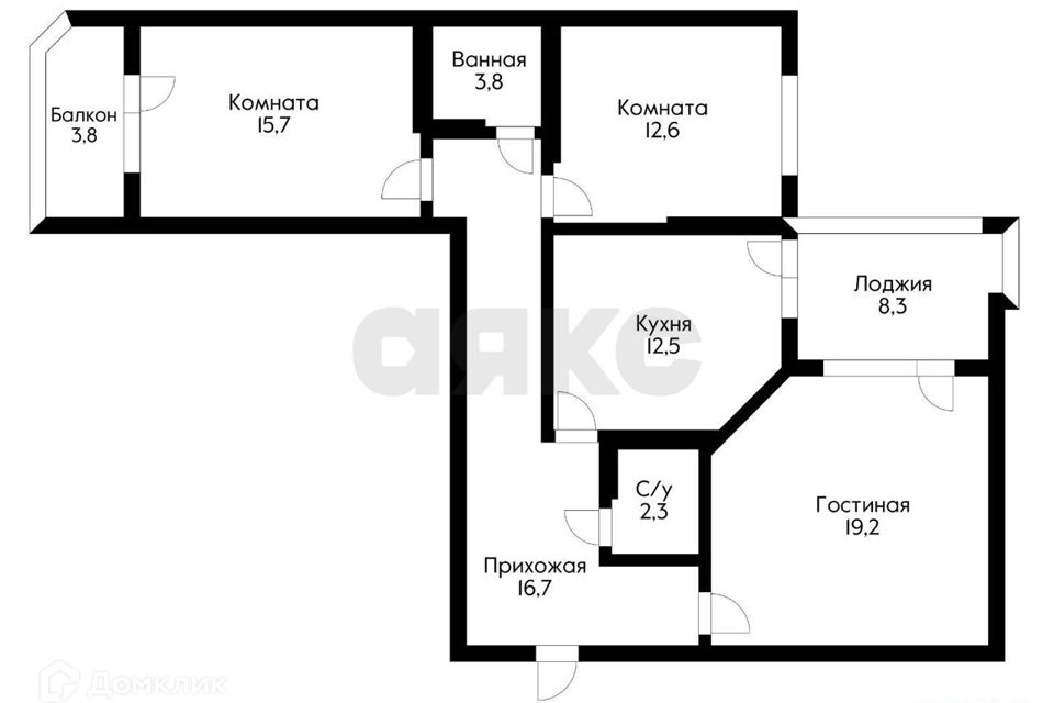 Продаётся 3-комнатная квартира, 94.9 м²