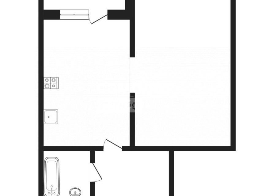Продаётся 1-комнатная квартира, 42.6 м²