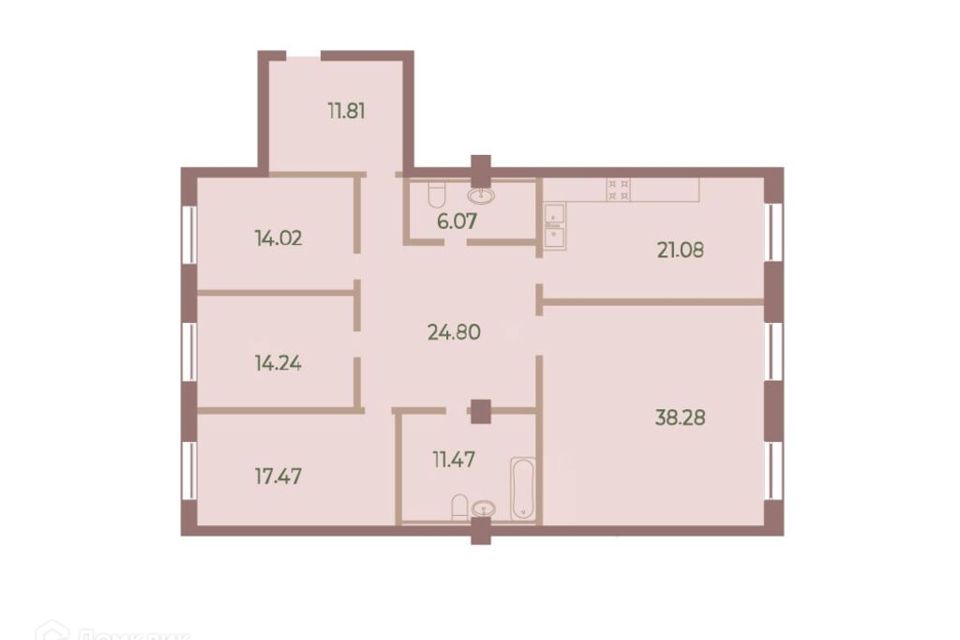 Продаётся 4-комнатная квартира, 159.6 м²