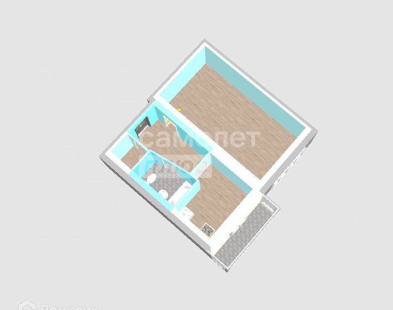 Продаётся 1-комнатная квартира, 33.5 м²