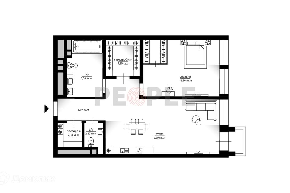 Продаётся 2-комнатная квартира, 64.5 м²