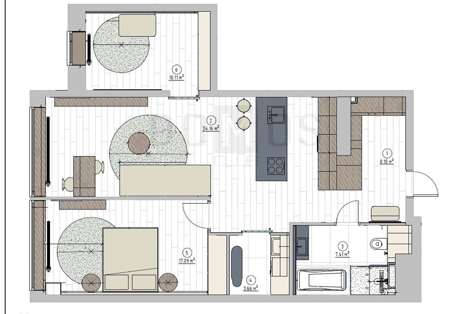 Продаётся 3-комнатная квартира, 81.1 м²