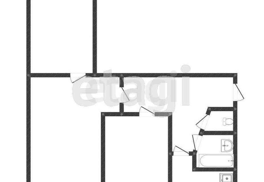 Продаётся 3-комнатная квартира, 57.7 м²