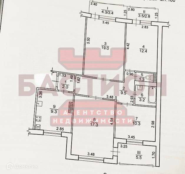 Продаётся 4-комнатная квартира, 98 м²