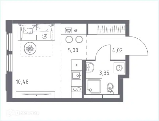 Продаётся студия, 22.9 м²