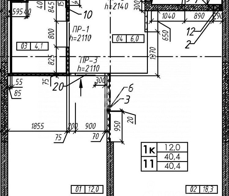 Продаётся 1-комнатная квартира, 39.7 м²