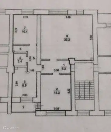 Продаётся 3-комнатная квартира, 79.4 м²