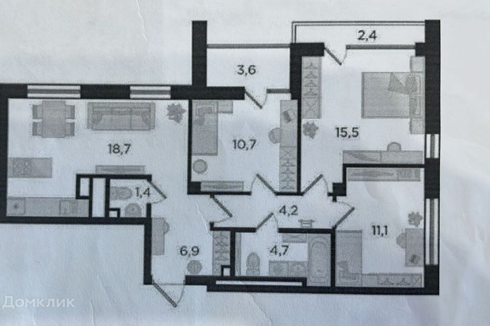 Продаётся 3-комнатная квартира, 80 м²