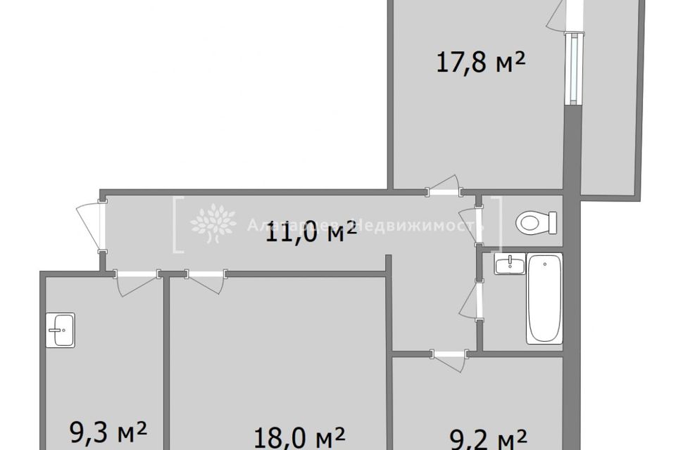 Продаётся 3-комнатная квартира, 68.9 м²
