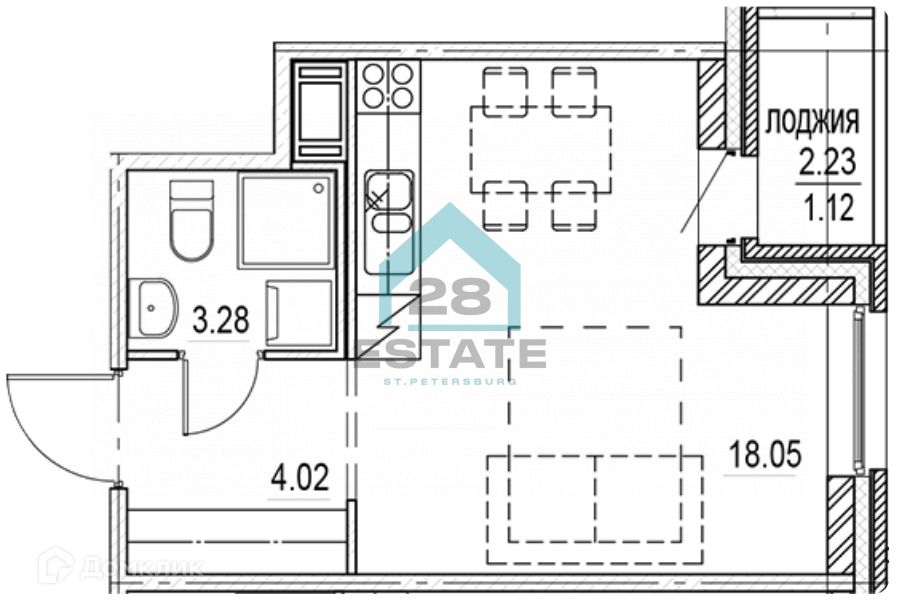 Продаётся студия, 26.47 м²