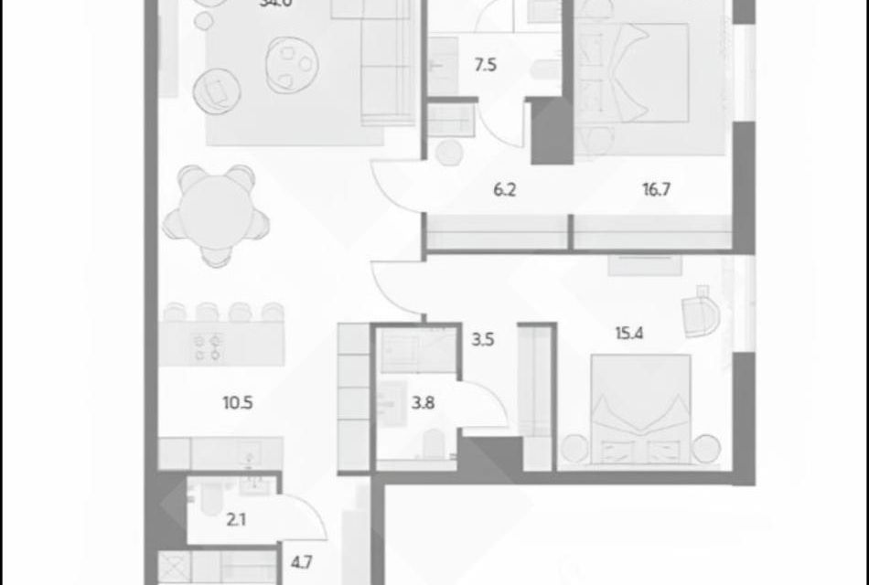 Продаётся 3-комнатная квартира, 112.5 м²