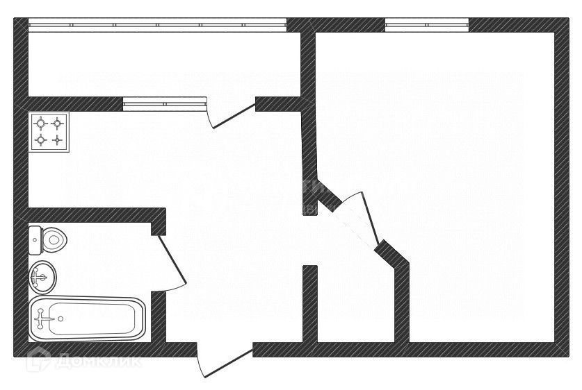 Продаётся 1-комнатная квартира, 33.6 м²