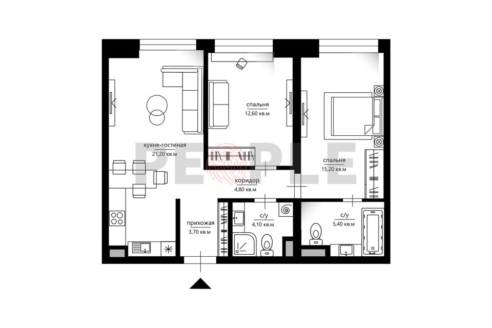 Продаётся 3-комнатная квартира, 67 м²