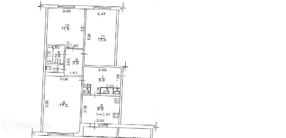 Продаётся 3-комнатная квартира, 67 м²