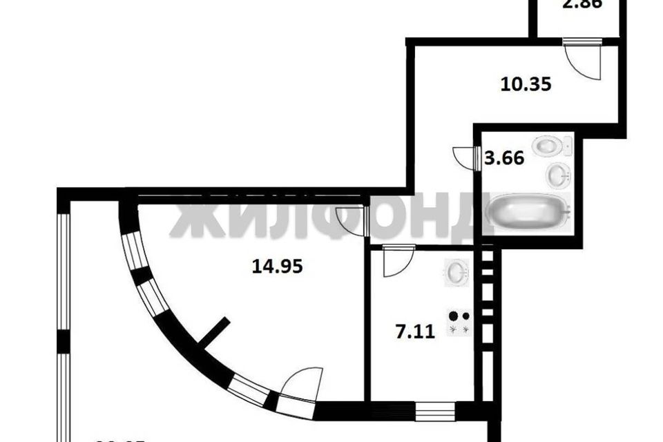 Продаётся 1-комнатная квартира, 39.1 м²