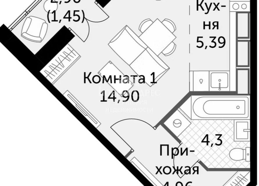 Продаётся студия, 31 м²