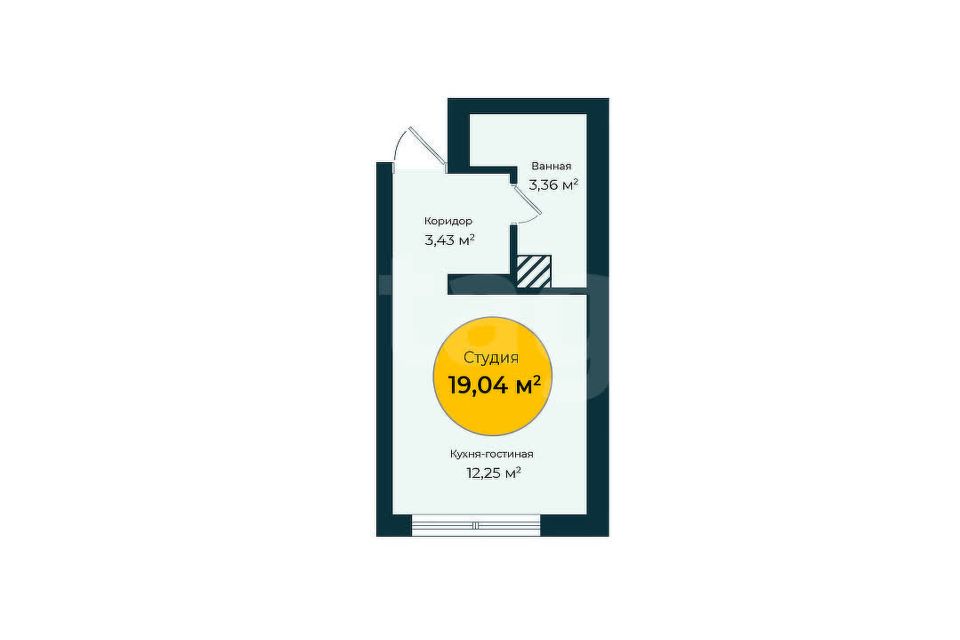 Продаётся студия, 19.5 м²