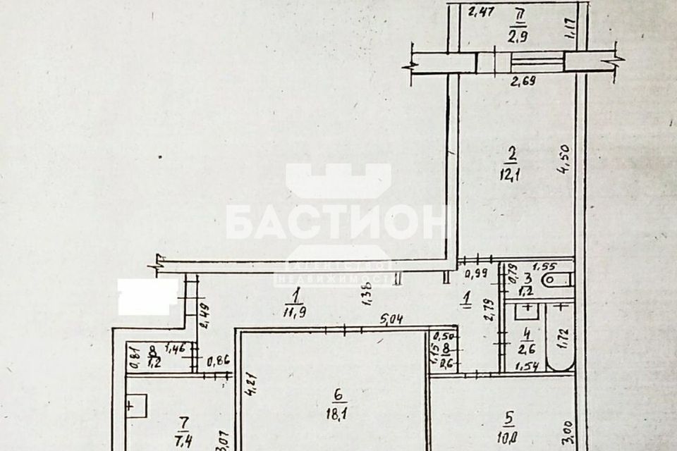 Продаётся 3-комнатная квартира, 67.6 м²