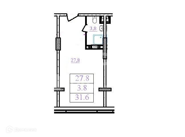 Продаётся студия, 31.6 м²