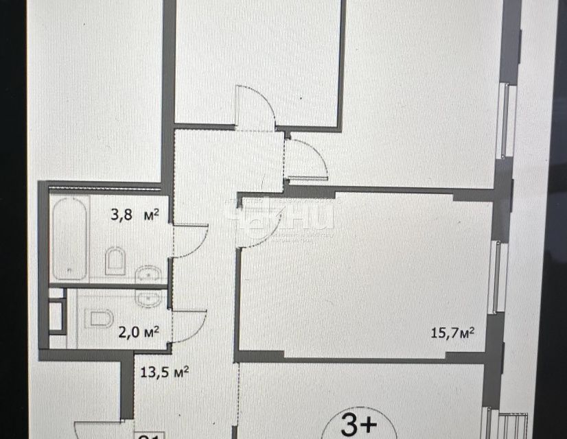Продаётся 3-комнатная квартира, 82 м²