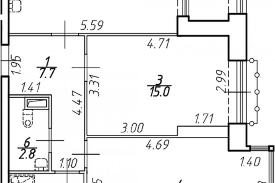 Продаётся 2-комнатная квартира, 69.7 м²