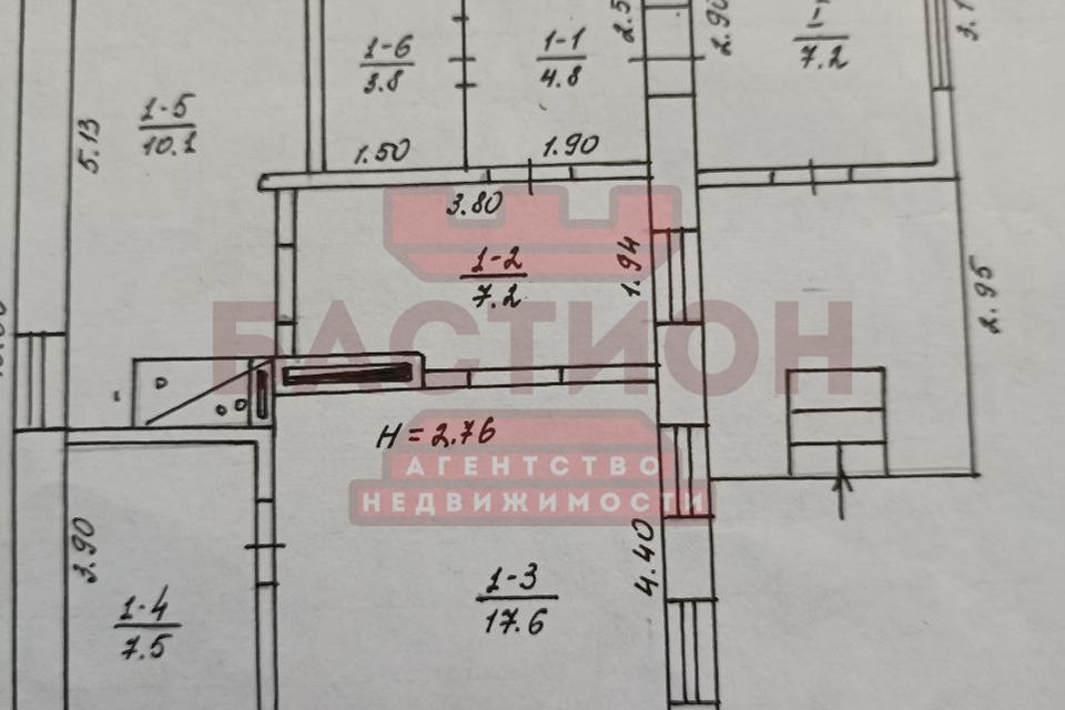 Продаётся 1-этажный дом, 58.2 м²