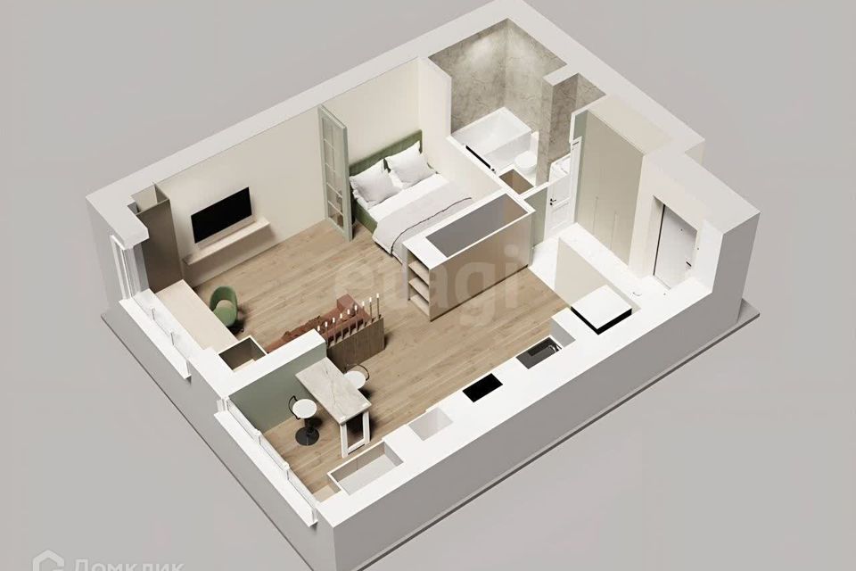 Продаётся 1-комнатная квартира, 42 м²