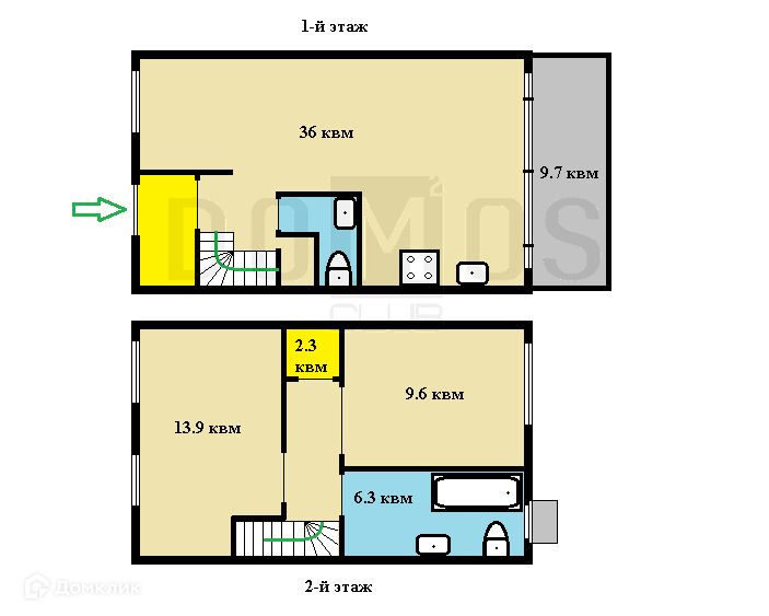 Продаётся 2-комнатная квартира, 84.5 м²