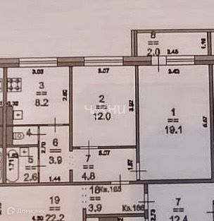 Продаётся 2-комнатная квартира, 51.7 м²