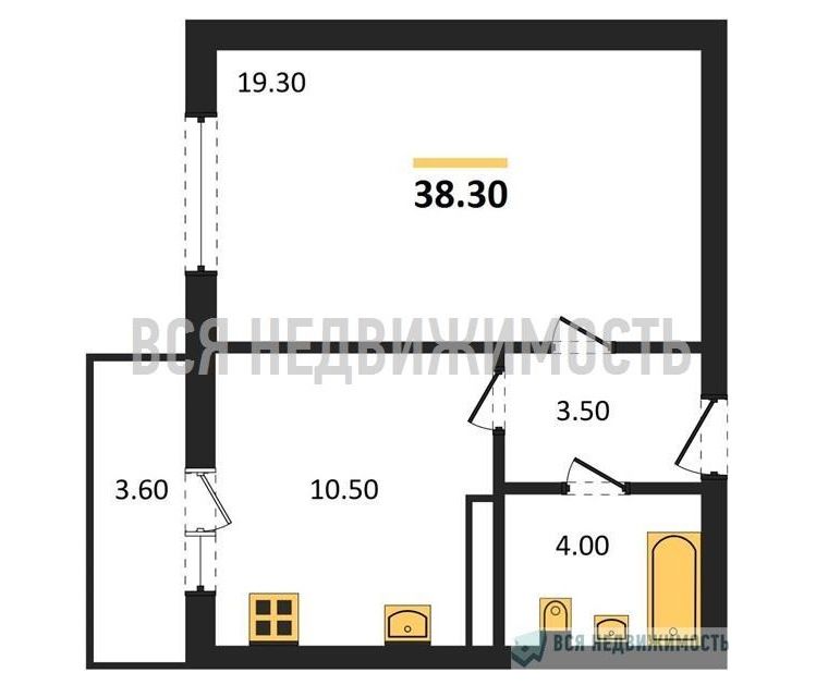 Продаётся 1-комнатная квартира, 37.5 м²