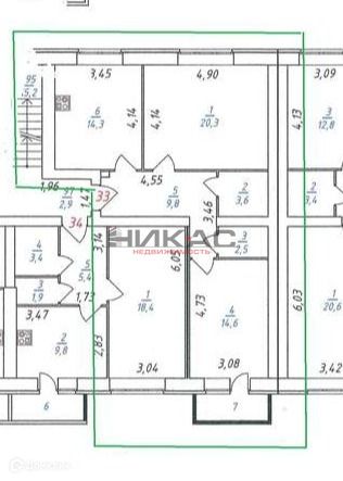Продаётся 2-комнатная квартира, 65.1 м²