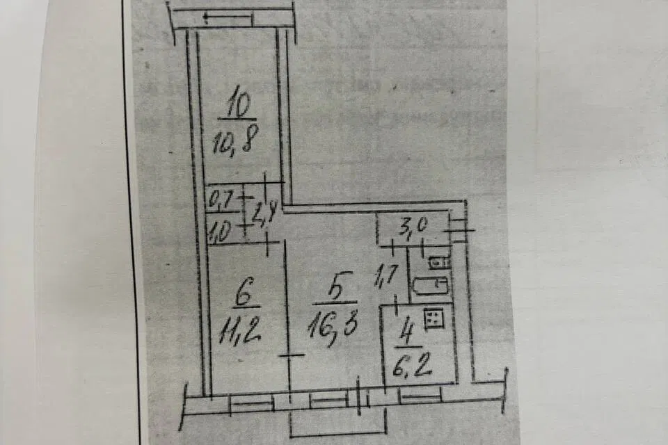 Продаётся 3-комнатная квартира, 57 м²