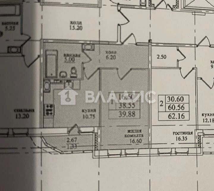 Продаётся 1-комнатная квартира, 42 м²
