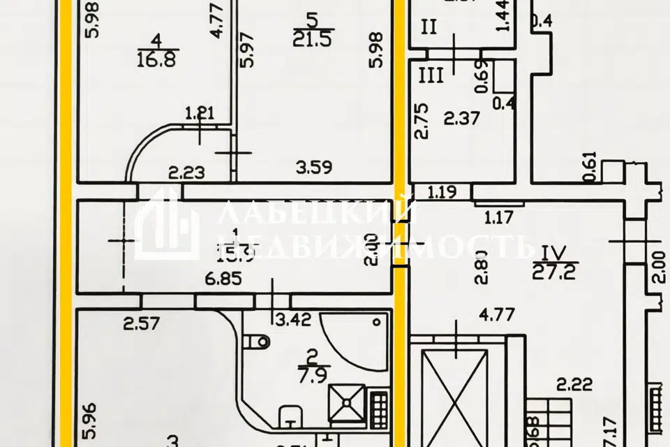 Продаётся 3-комнатная квартира, 95.5 м²
