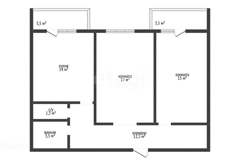 Продаётся 2-комнатная квартира, 64.2 м²