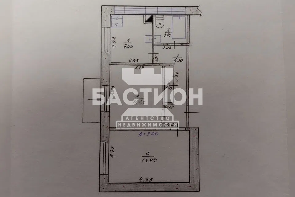 Продаётся 2-комнатная квартира, 45 м²