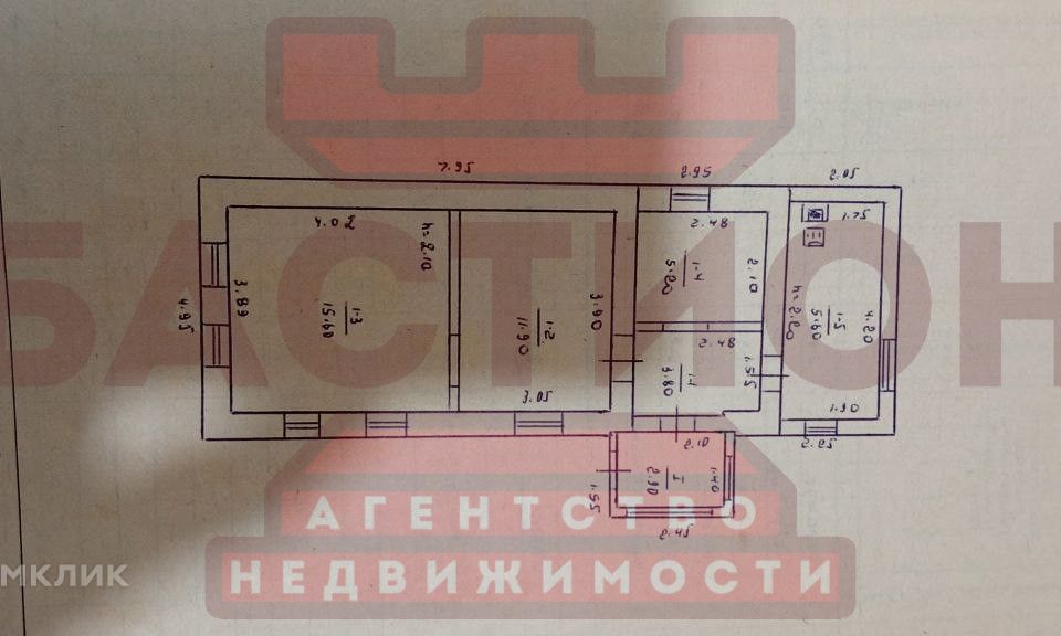 Продаётся 1-этажный дом, 45 м²