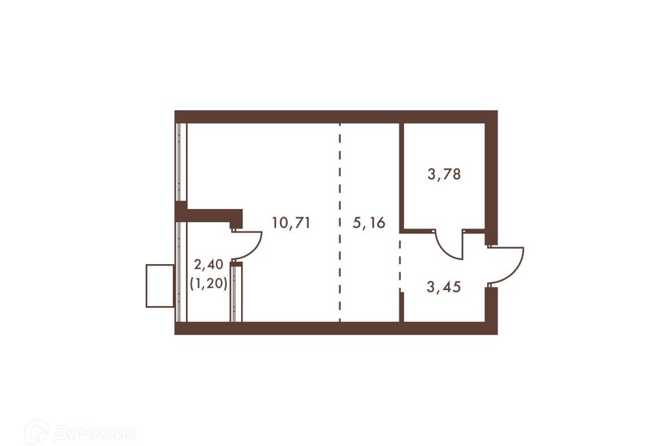 Продаётся студия, 24.3 м²