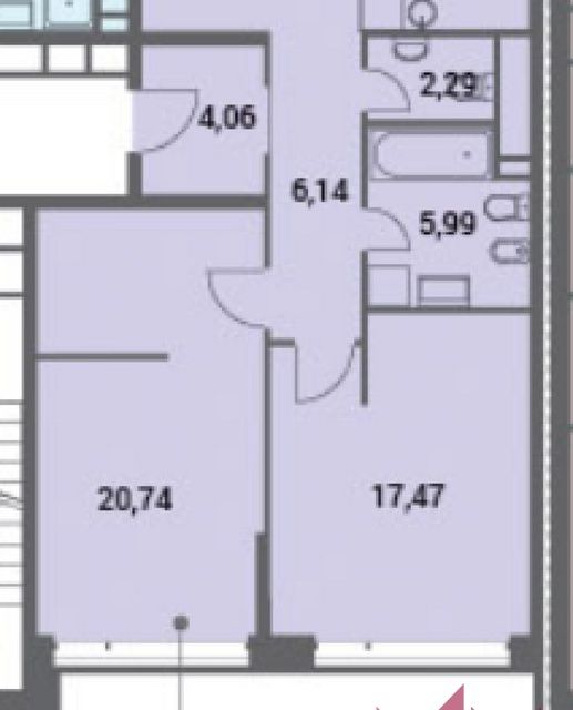 Продаётся 2-комнатная квартира, 85.7 м²