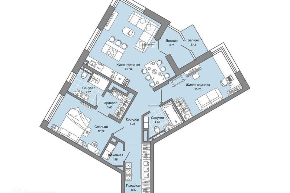 Продаётся 2-комнатная квартира, 85 м²