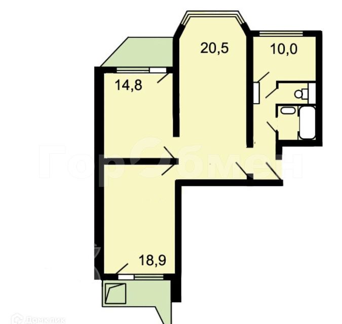 Продаётся 3-комнатная квартира, 81.6 м²